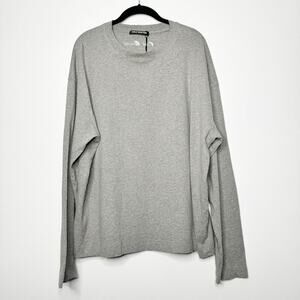Cole Buxton Lightweight Long Sleeve T-Shirt in Grey Marl Cotton Hemp Small